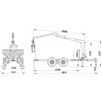 Forwarder - trailer "Vahva Jussi" 1500 with crane 320 4