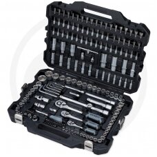 GRANIT BLACK EDITION Socket wrench set 1/4", 3/8", 1/2" 181 pcs., metric